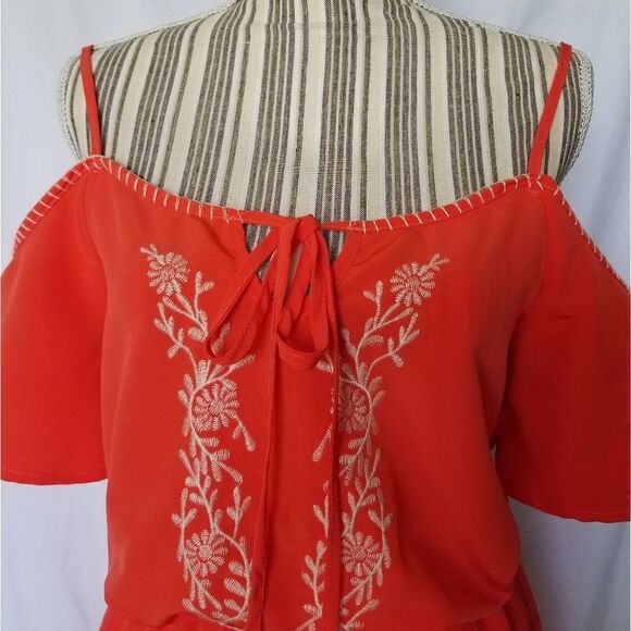 Final Sale! Nwot Orange romper - Picture 3 of 4